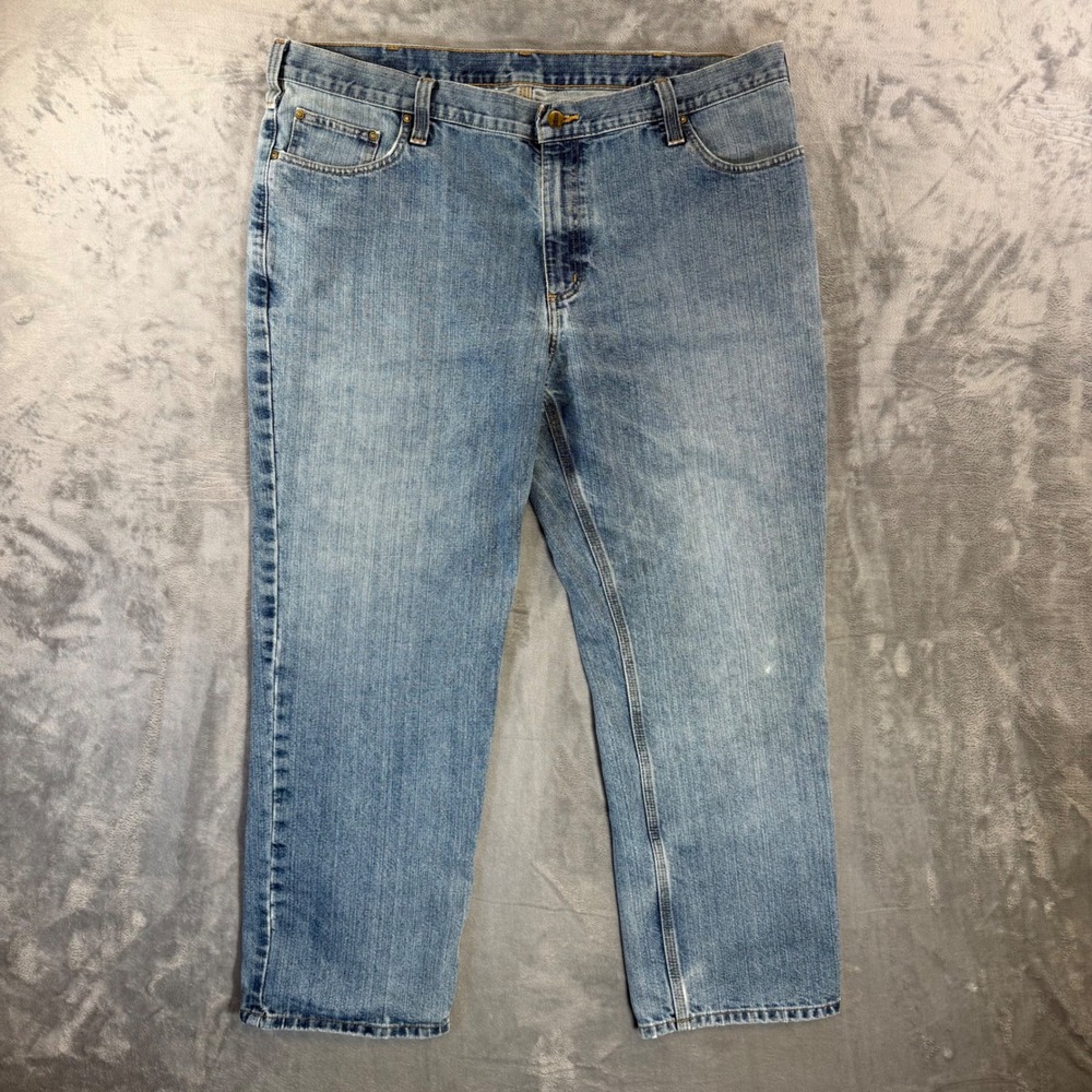 Carhartt Relaxed Fit Jeans Men's Size 42x30 Blue Light Wash Denim